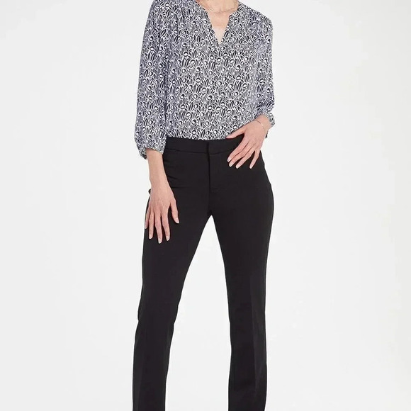 Not Your Daughter Jeans Ponte Knit Slim Trouser Pants Size 4 Black Straight Leg - Picture 14 of 14